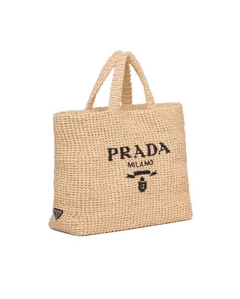 prada free raffia tote|Prada beach bag raffia.